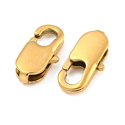 イオンプレーティング（IP）304ステンレススチールカニカン  ゴールドカラー  16x8x3.5mm  穴：1.6mm&nbsp;STAS-G201-06E-G