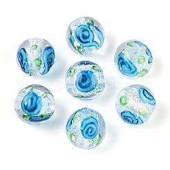 Handmade Foil Lampwork Beads Strands&nbsp;FOIL-T008-05E