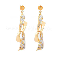 Brass Micro Pave Cubic Zirconia Stud Earring Findings&nbsp;KK-S364-042