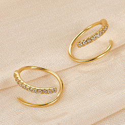 925 Sterling Silver Micro Pave Cubic Zirconia Hoop Earrings&nbsp;CB9976-2