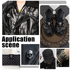 80Pcs Halloween Skull Zinc Alloy Collision Rivets&nbsp;TIBE-PH0002-54
