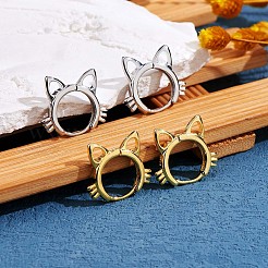 Women Cat Brass Leverback Earrings&nbsp;JE965A