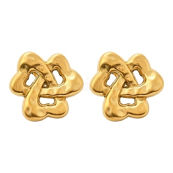 304ステンレススチールスタッドピアス  18KGP本金メッキ  花  24x25.5mm&nbsp;EJEW-V016-02G-02