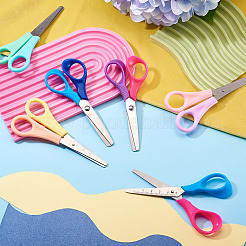 6個 6スタイル スチールハサミ  プラスチック製ハンドル付き  ミックスカラー  130x55.5x6~12.5mm  1pc /カラー&nbsp;TOOL-TA0001-09