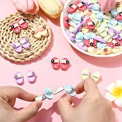 60Pcs 10 Colors Opaque Resin Cabochons&nbsp;CRES-CJ0001-75
