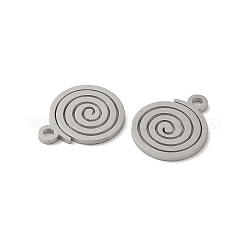 変色しない304ステンレススチールチャーム  レーザー切断  渦のチャーム  ステンレス鋼色  14.5x12x1mm  穴：1.6mm&nbsp;STAS-J042-08P