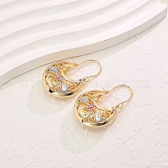 真鍮製バスケットフープピアス  18KGP本金メッキ  花  23x25mm&nbsp;GY2067-1
