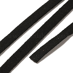 スエード調コード  フェイクレース  ブラック  5x1.5mm  100ヤード/ロール（300フィート/ロール）&nbsp;LW-S011-1