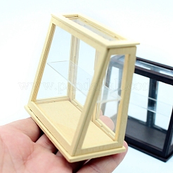 Wood Acrylic Dollhouse Miniature Display Cabinet&nbsp;PW-WG2DCE8-01