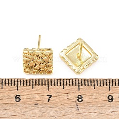 Brass Square Stud Earrings&nbsp;EJEW-F400-17G