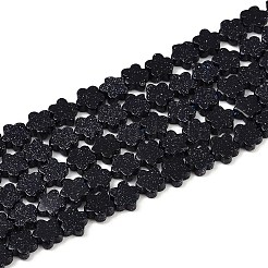 合成ブルーゴールドストーン青金砂石ビーズ連売り  スモモの花  6~6.5x6x2.5mm  穴：0.8mm  約60~63個/連  14.37~14.84''（36.5~37.7センチメートル）&nbsp;G-B138-C14-01