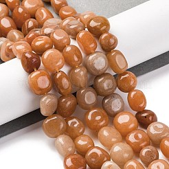 天然石レッドアベンチュリンビーズ連売り  ナゲット  タンブルストーン  9~17x8~12x6~8mm  穴：1mm  約38個/連  15.55''（39.5センチメートル）&nbsp;G-G146-A02-02