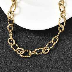 304 Stainless Steel Twisted Oval Link Chain Necklaces for Women&nbsp;NJEW-Z091-07G