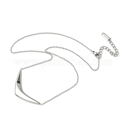 304ステンレススチール製V字型ペンダントネックレス（女性用）  変色しない  ステンレス鋼色  15.71インチ（39.9cm）&nbsp;NJEW-Z086-01P