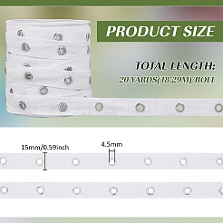 20 Yardcs Cotton Ribbon with Stainless Steel Eyelets&nbsp;OCOR-BC0009-65B-02