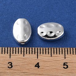合金ビーズ  長持ちメッキ  オーバル  銀  10x7x3.3mm  穴：1mm&nbsp;PALLOY-F309-20S