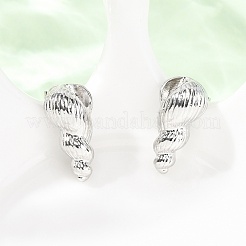 コンク真鍮スタッドピアス  カドミウムフリー＆鉛フリー  ラックめっき  長持ちメッキ  プラチナ  19.5x10mm&nbsp;EJEW-D351-07P