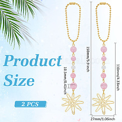 2Pcs Alloy Sun & Glass Pendant Decorations&nbsp;AJEW-ME0001-52C