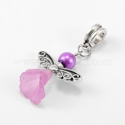 Lovely Wedding Dress Angel Alloy European Dangle  Large Hole Pendants&nbsp;PALLOY-JF00004