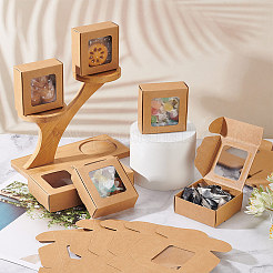 Square Foldable Creative Kraft Paper Box&nbsp;CON-WH0089-20B