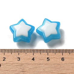 模造ゼリー透明アクリルビーズ  ツートン  スター  ブルー  17x18x3mm  穴：3.5mm  20個/セット&nbsp;SACR-R741-03B