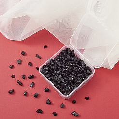 天然なオブシディアンのチップビーズ連売り  5x5mm  穴：1mm  約31.5インチ  2連売り/ボックス&nbsp;G-CJ0001-08