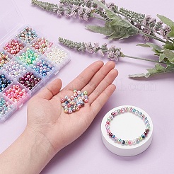 900Pcs 15 Style Rainbow ABS Plastic Imitation Pearl Beads&nbsp;OACR-YW0001-13