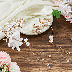 2Pcs 2 Styles Flower Crystal Rhinestone & Plastic Pearl Cuff Earrings&nbsp;EJEW-FH0001-13G