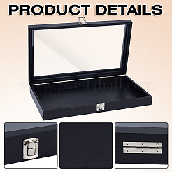 Wood Jewelry Display Cases with Visible Window Lid&nbsp;AJEW-WH0696-753A