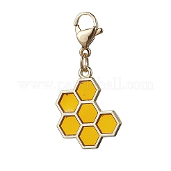 Bee & Honeycomb & Flower & Honey Jar Alloy Enamel Pendant Decorations&nbsp;HJEW-JM01602