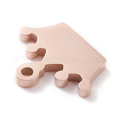 イオンプレーティング（IP）304ステンレススチールチャーム  レーザー切断  クラウン  ローズゴールド  11x14x1.5mm  穴：1.4mm&nbsp;STAS-Y002-10RG