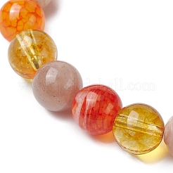 女性用ラウンド天然混合宝石ビーズストレッチブレスレット  1/4インチ（0.8cm）  内径：2-1/8インチ（5.3cm）&nbsp;BJEW-TA00563