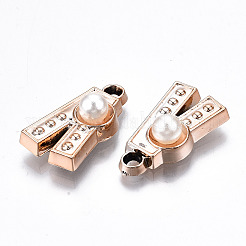 UVメッキアクリルパーツ  アブソリュートプラスチック模造パールビーズ  ズボン  ライトゴールド  25x13.5x8mm  穴：2.5mm&nbsp;LS-OACR-Q180-021