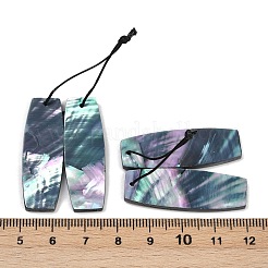 天然ブラックリップシェルペンダント2個  長方形  38x13x3mm  穴：0.6mm&nbsp;FIND-Z079-01C