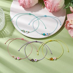 Nylon Braided Bead Adjustable Anklets&nbsp;AJEW-AN00605