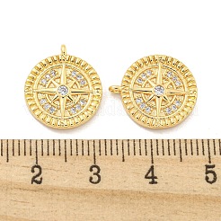 Brass Micro Pave Clear Cubic Zirconia Charms&nbsp;KK-Z044-35G