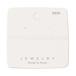 四角い紙のジュエリーディスプレイカード  ピアスディスプレイカード  ホワイトスモーク  7x6.95x0.05cm  穴：8mmと2mm&nbsp;CDIS-M005-19
