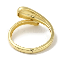Rack Plating Brass Teardrop Open Cuff Bangles for Women&nbsp;BJEW-P323-07G