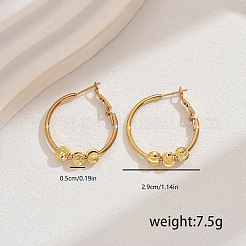 201 Stainless Steel Ball Hoop Earrings&nbsp;XK8123