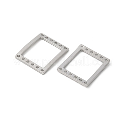 真鍮製連バー  カドミウムフリー＆ニッケルフリー＆鉛フリー  長方形  プラチナメッキ  20x16x1.5mm  穴：1.1mm&nbsp;KK-U052-21P