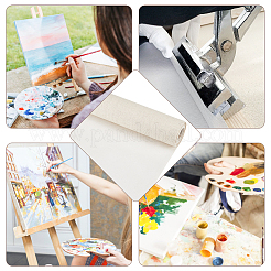 リネンブレンドコーティングキャンバス  油絵アーティストのプロの描画のための絵画布  古いレース  38.25x0.03cm  5 m /ロール&nbsp;DRAW-WH0002-01