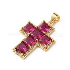 Brass Pave Cubic Zirconia Pendants&nbsp;CU-CBA03AF-17G-03