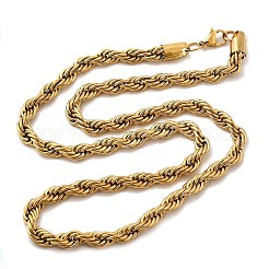 304 Stainless Steel Rope Chain Necklaces for Women&nbsp;NJEW-I065-20C-01G