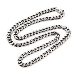 304 Stainless Steel Cuban Link Chain Necklaces&nbsp;NJEW-K378-16A-AS