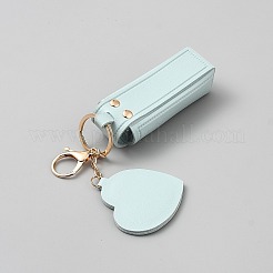 PU Leather Lipstick Holder Heart Keychains&nbsp;KEYC-WH20012-04KCG-01