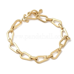304ステンレススチールフィガロチェーンブレスレット女性用  ゴールドカラー  7-3/8インチ（18.7cm）&nbsp;BJEW-R009-02G