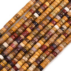 天然石モッカイトビーズ連売り  フラットラウンド/ディスク  3.8~4.2x2~4.5mm  穴：0.8~1mm  約152~180個/連  15.1~15.5インチ（38.5~39.5cm）&nbsp;G-F631-A20