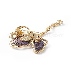 Resin Butterfly Brooch Pin with Crystal Rhinestone&nbsp;JEWB-P016-05KCG-01