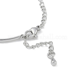真鍮チェーンブレスレット作り  片穴パーツ用  プラチナ  5-1/2インチ（14cm）  ピン：0.7mm&nbsp;KK-U020-13P