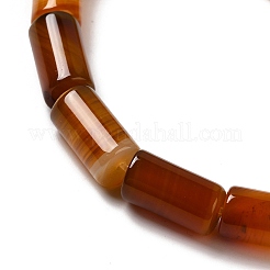 天然石瑪瑙ビーズ連売り  染め＆加熱  コラム  チョコレート  8~8.5x14.5~16mm  穴：1.6mm  約12個/連  7.20~7.48''（18.3~19センチメートル）&nbsp;G-H295-E01-03